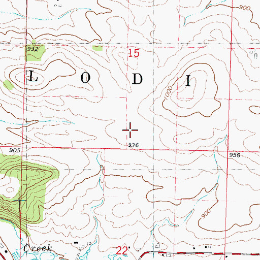 Topographic Map of Town of Lodi, WI