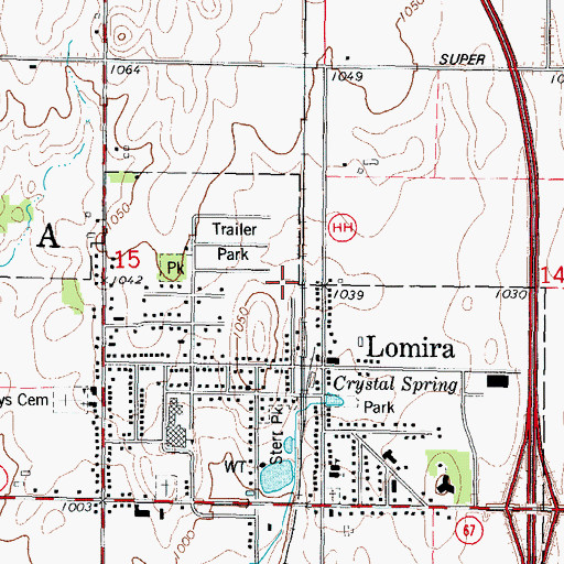 Topographic Map of Village of Lomira, WI