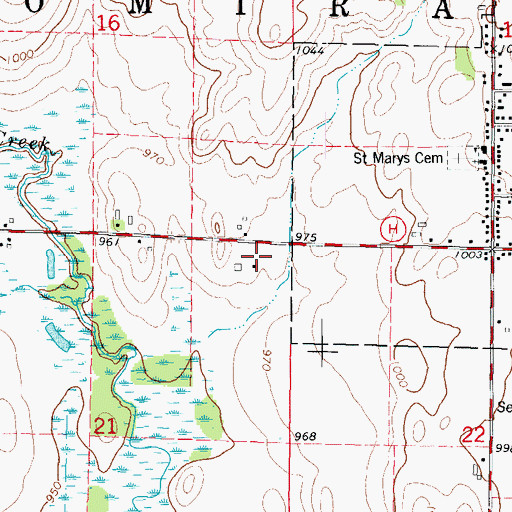 Topographic Map of Town of Lomira, WI