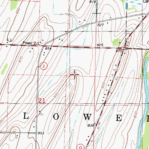 Topographic Map of Town of Lowell, WI