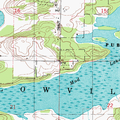 Topographic Map of Town of Lowville, WI