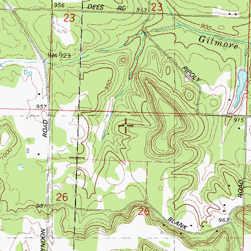 Topographic Map of Town of Lyndon, WI