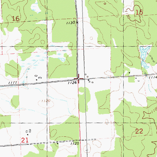 Topographic Map of Town of Lynn, WI