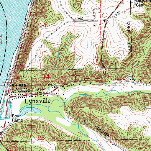 Topographic Map of Village of Lynxville, WI