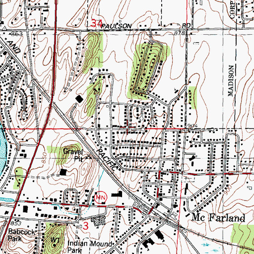 Topographic Map of Village of McFarland, WI