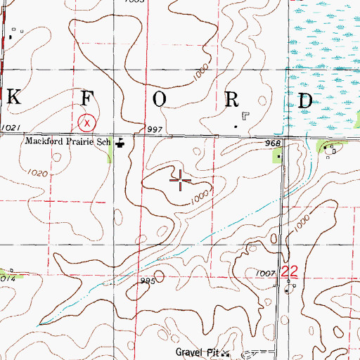Topographic Map of Town of Mackford, WI