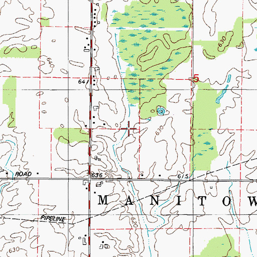 Topographic Map of Town of Manitowoc, WI