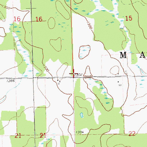 Topographic Map of Town of Maplehurst, WI