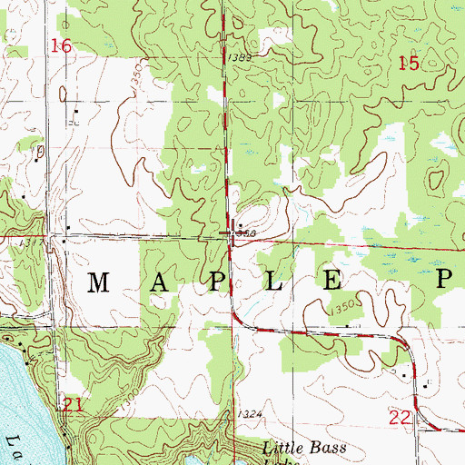 Topographic Map of Town of Maple Plain, WI