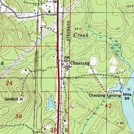Topographic Map of Saint Peters School, AL