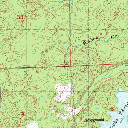 Topographic Map of Town of Marengo, WI