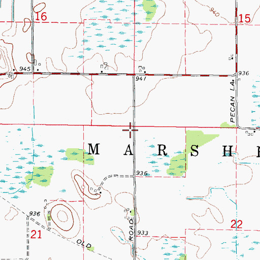 Topographic Map of Town of Marshfield, WI