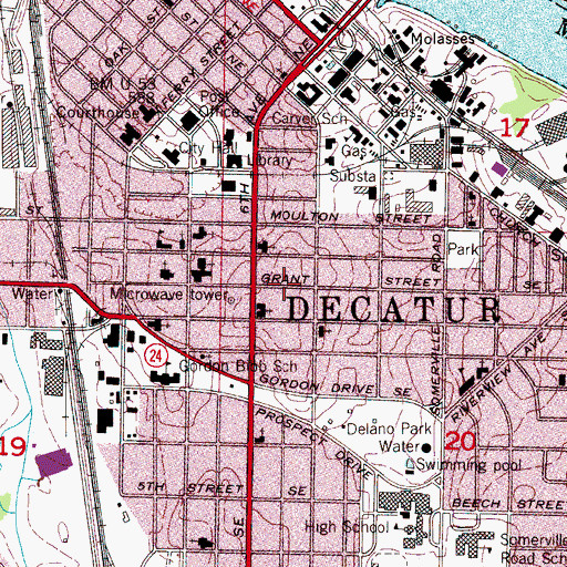 Topographic Map of Albany Heritage Neighborhood Historic District, AL