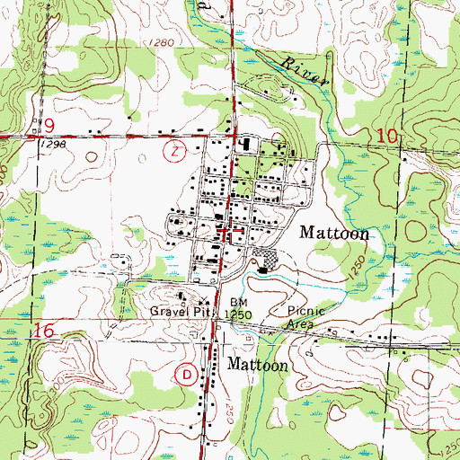 Topographic Map of Village of Mattoon, WI