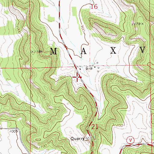 Topographic Map of Town of Maxville, WI