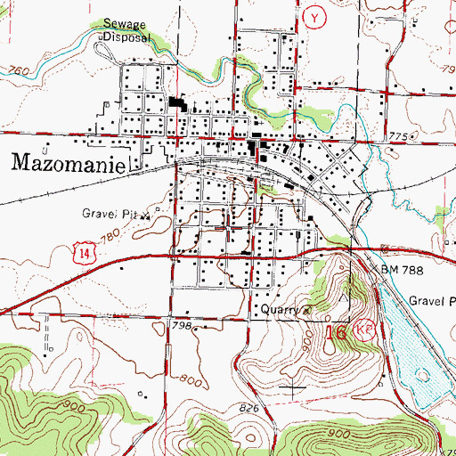Topographic Map of Village of Mazomanie, WI