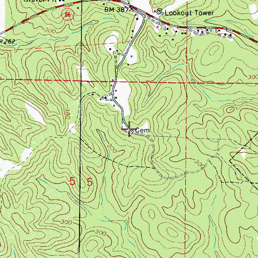 Topographic Map of Community Cemetery, AL