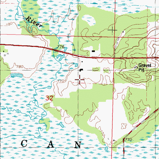 Topographic Map of Town of Mecan, WI