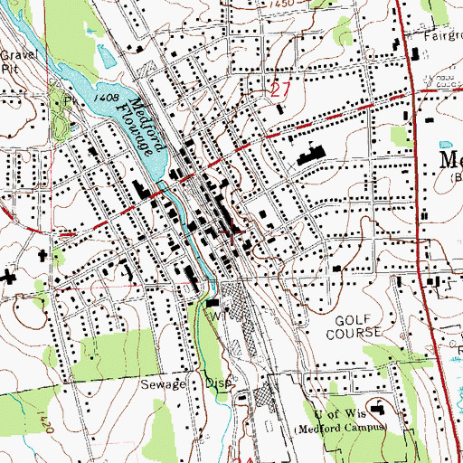 Topographic Map of City of Medford, WI