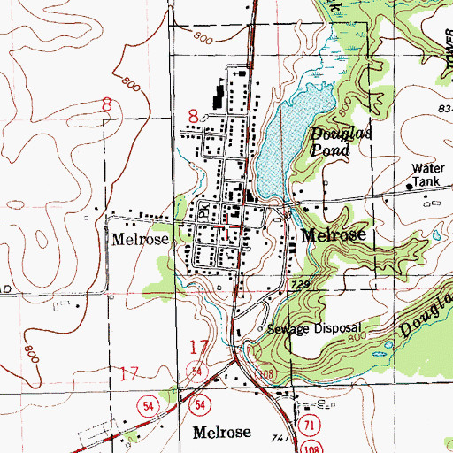 Topographic Map of Village of Melrose, WI
