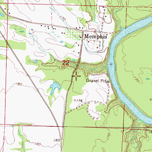 Topographic Map of Memphis Cemetery, AL