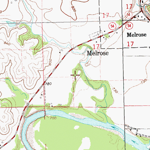 Topographic Map of Town of Melrose, WI