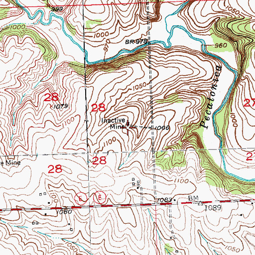 Topographic Map of Town of Mifflin, WI