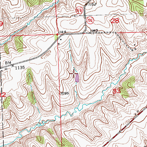 Topographic Map of Town of Mineral Point, WI