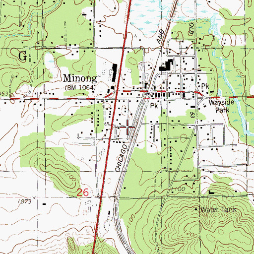 Topographic Map of Village of Minong, WI