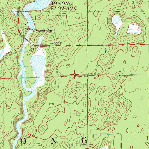 Topographic Map of Town of Minong, WI