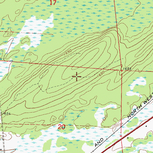 Topographic Map of Town of Monico, WI
