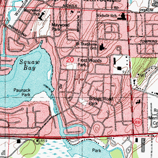 Topographic Map of City of Monona, WI