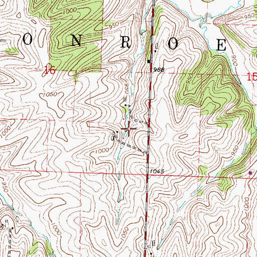 Topographic Map of Town of Monroe, WI