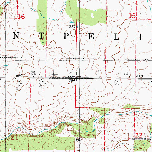 Topographic Map of Town of Montpelier, WI