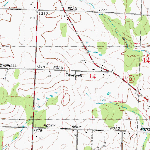 Topographic Map of Town of Mosinee, WI