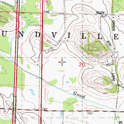 Topographic Map of Town of Moundville, WI