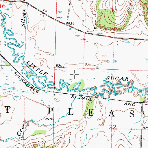 Topographic Map of Town of Mount Pleasant, WI