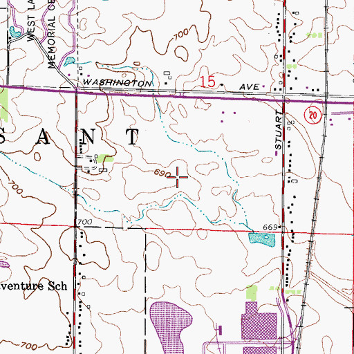 Topographic Map of Town of Mount Pleasant (historical), WI