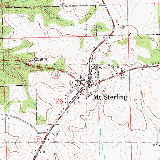 Topographic Map of Village of Mount Sterling, WI