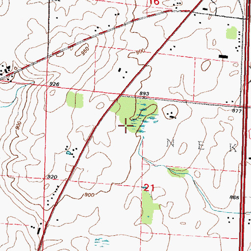 Topographic Map of Town of Nekimi, WI