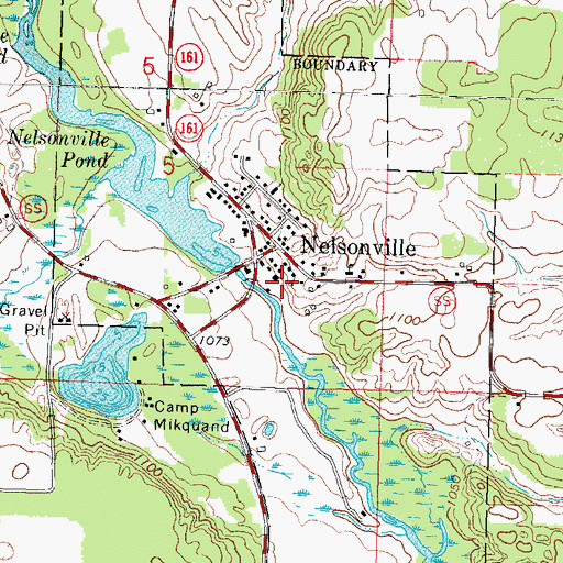 Topographic Map of Village of Nelsonville, WI
