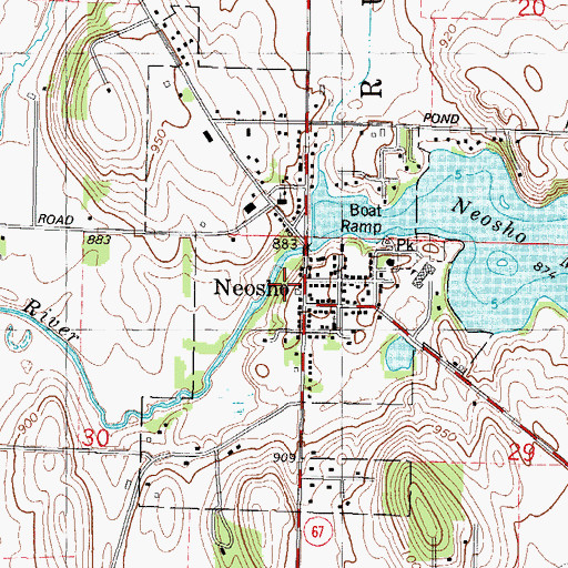Topographic Map of Village of Neosho, WI