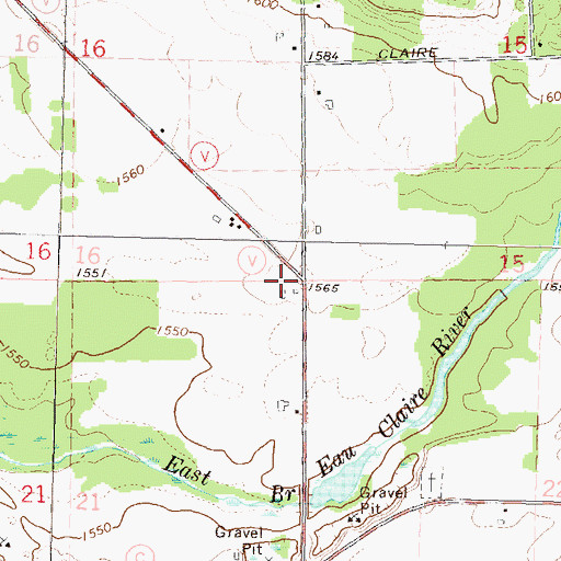 Topographic Map of Town of Neva, WI