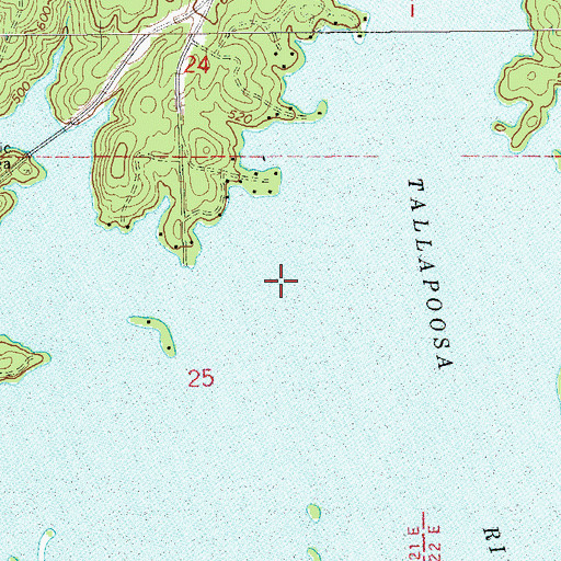 Topographic Map of Alkehatchee (historical), AL