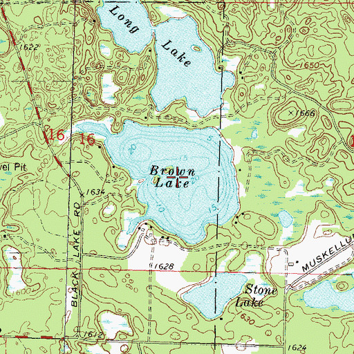 Topographic Map of Town of Newbold, WI