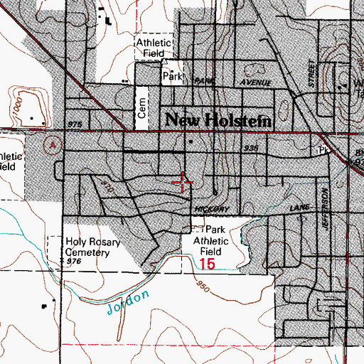 Topographic Map of City of New Holstein, WI