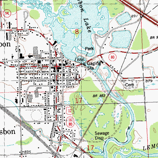 Topographic Map of City of New Lisbon, WI