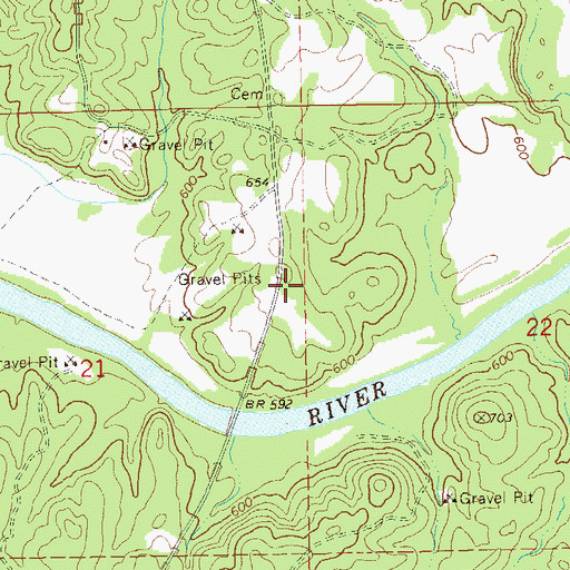 Topographic Map of Oakfuskudshi (historical), AL