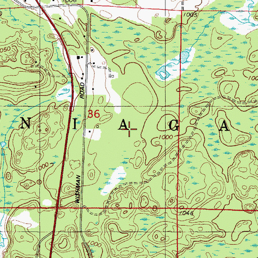 Topographic Map of Town of Niagara, WI