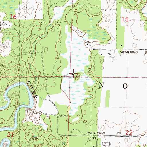 Topographic Map of Town of Nokomis, WI